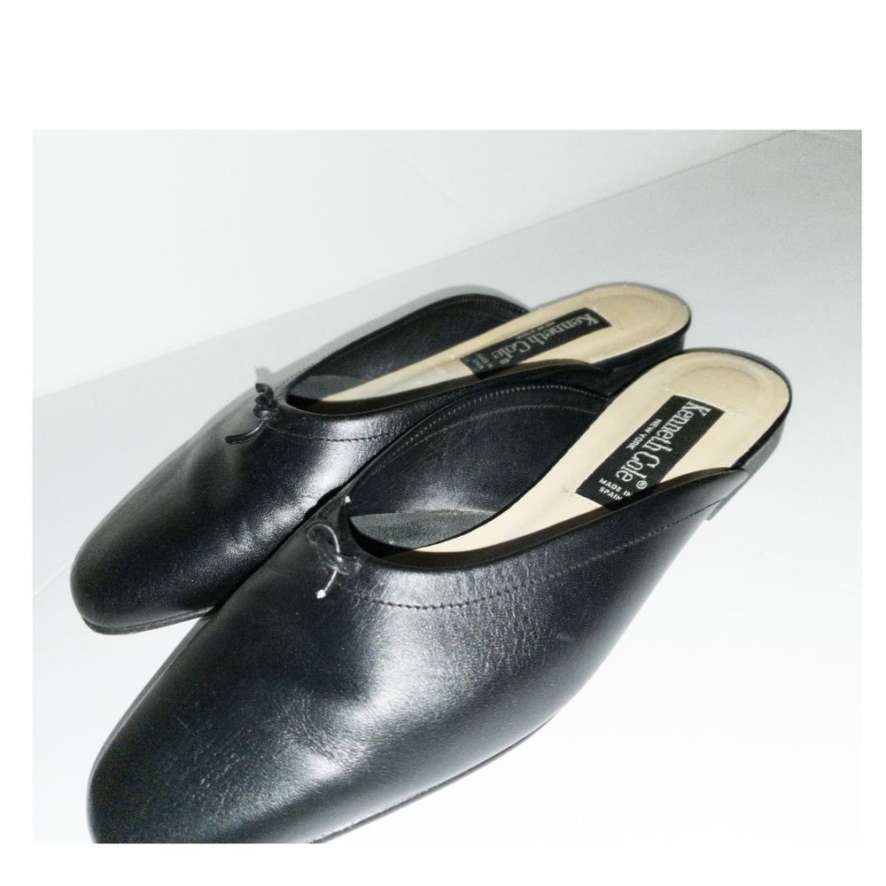 kenneth Cole black leather Vero Cuoio mules